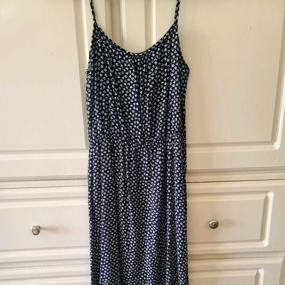 Korean floral spaghetti strap maxi dress